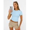 imageAUTOMET Womens Short Sleeve T Shirts Basic Summer 2025 Workout Tops Crew Neck Gym Crop Tops Trendy Y2K ClothesBaby Blue