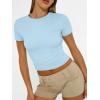 imageAUTOMET Womens Short Sleeve T Shirts Basic Summer 2025 Workout Tops Crew Neck Gym Crop Tops Trendy Y2K ClothesBaby Blue