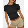 imageAUTOMET Womens Short Sleeve T Shirts Basic Summer 2025 Workout Tops Crew Neck Gym Crop Tops Trendy Y2K ClothesBlack