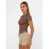 imageAUTOMET Womens Short Sleeve T Shirts Basic Summer 2025 Workout Tops Crew Neck Gym Crop Tops Trendy Y2K ClothesCoffee