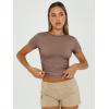 imageAUTOMET Womens Short Sleeve T Shirts Basic Summer 2025 Workout Tops Crew Neck Gym Crop Tops Trendy Y2K ClothesCoffee Grey