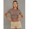 imageAUTOMET Womens Short Sleeve T Shirts Basic Summer 2025 Workout Tops Crew Neck Gym Crop Tops Trendy Y2K ClothesCoffee Grey