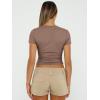 imageAUTOMET Womens Short Sleeve T Shirts Basic Summer 2025 Workout Tops Crew Neck Gym Crop Tops Trendy Y2K ClothesCoffee Grey