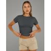 imageAUTOMET Womens Short Sleeve T Shirts Basic Summer 2025 Workout Tops Crew Neck Gym Crop Tops Trendy Y2K ClothesGray