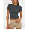 imageAUTOMET Womens Short Sleeve T Shirts Basic Summer 2025 Workout Tops Crew Neck Gym Crop Tops Trendy Y2K ClothesGray
