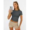 imageAUTOMET Womens Short Sleeve T Shirts Basic Summer 2025 Workout Tops Crew Neck Gym Crop Tops Trendy Y2K ClothesGray