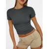 imageAUTOMET Womens Short Sleeve T Shirts Basic Summer 2025 Workout Tops Crew Neck Gym Crop Tops Trendy Y2K ClothesGray