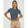 imageAUTOMET Womens Short Sleeve T Shirts Basic Summer 2025 Workout Tops Crew Neck Gym Crop Tops Trendy Y2K ClothesHaze Blue