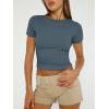 imageAUTOMET Womens Short Sleeve T Shirts Basic Summer 2025 Workout Tops Crew Neck Gym Crop Tops Trendy Y2K ClothesHaze Blue