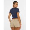 imageAUTOMET Womens Short Sleeve T Shirts Basic Summer 2025 Workout Tops Crew Neck Gym Crop Tops Trendy Y2K ClothesNavy
