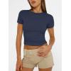 imageAUTOMET Womens Short Sleeve T Shirts Basic Summer 2025 Workout Tops Crew Neck Gym Crop Tops Trendy Y2K ClothesNavy