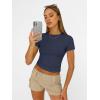 imageAUTOMET Womens Short Sleeve T Shirts Basic Summer 2025 Workout Tops Crew Neck Gym Crop Tops Trendy Y2K ClothesNavy