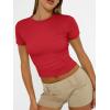 imageAUTOMET Womens Short Sleeve T Shirts Basic Summer 2025 Workout Tops Crew Neck Gym Crop Tops Trendy Y2K ClothesRed