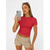 imageAUTOMET Womens Short Sleeve T Shirts Basic Summer 2025 Workout Tops Crew Neck Gym Crop Tops Trendy Y2K ClothesRed