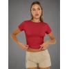 imageAUTOMET Womens Short Sleeve T Shirts Basic Summer 2025 Workout Tops Crew Neck Gym Crop Tops Trendy Y2K ClothesRed