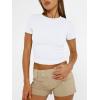 imageAUTOMET Womens Short Sleeve T Shirts Basic Summer 2025 Workout Tops Crew Neck Gym Crop Tops Trendy Y2K ClothesWhite