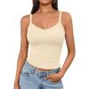 imageAUTOMET Crop Tank Top Woman Summer V Neck Tube Ribbed Tops Halter Sapghetti Strap Cami Racerback Tees LadiesApricot