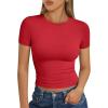 imageAUTOMET Womens Short Sleeve T Shirts Basic Summer 2025 Workout Tops Crew Neck Gym Crop Tops Trendy Y2K ClothesRed
