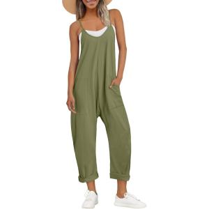imageAUTOMET Jumpsuits for Women Casual Summer Outfits Rompers Comfy Beach Vacation Trendy Overalls Jumpers Fashion Clothes 2025Armygreen