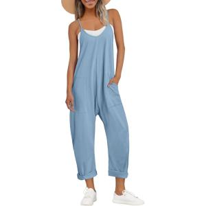 imageAUTOMET Jumpsuits for Women Casual Summer Outfits Rompers Comfy Beach Vacation Trendy Overalls Jumpers Fashion Clothes 2025Lightblue