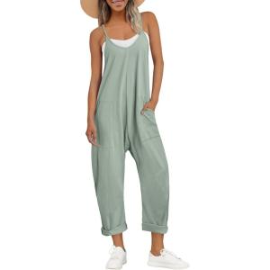 imageAUTOMET Jumpsuits for Women Casual Summer Outfits Rompers Comfy Beach Vacation Trendy Overalls Jumpers Fashion Clothes 2025Sage