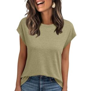 imageAUTOMET Womens Cap Sleeve Summer Tops Business Casual T Shirts Dressy Spring Fashion Outfits Cute Trendy Clothes 2025Lightgreen