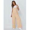 imageAUTOMET Womens Beach Vacation Outfits Jumpsuits Overalls Wide Leg Casual Summer Spring Outfits Rompers Trendy JumpersBeige