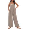 imageAUTOMET Womens Beach Vacation Outfits Jumpsuits Overalls Wide Leg Casual Summer Spring Outfits Rompers Trendy JumpersCoffeegrey
