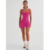 imageAUTOMET Womens Jumpsuits Shorts Rompers Workout One Piece Bodysuits Jumpers Yoga Summer Fashion Vacation Outfits Clothes 2025Hotpink
