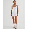 imageAUTOMET Womens Jumpsuits Shorts Rompers Workout One Piece Bodysuits Jumpers Yoga Summer Fashion Vacation Outfits Clothes 2025White