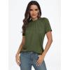 imageAUTOMET Womens Short Sleeve Shirts Business Casual Tops Summer Trendy Tshirts Dressy Tee Fashion Blouses Outfits 2025Armygreen