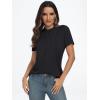 imageAUTOMET Womens Short Sleeve Shirts Business Casual Tops Summer Trendy Tshirts Dressy Tee Fashion Blouses Outfits 2025Black