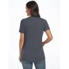 imageAUTOMET Womens Short Sleeve Shirts Business Casual Tops Summer Trendy Tshirts Dressy Tee Fashion Blouses Outfits 2025Darkgrey