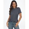 imageAUTOMET Womens Short Sleeve Shirts Business Casual Tops Summer Trendy Tshirts Dressy Tee Fashion Blouses Outfits 2025Darkgrey