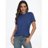 imageAUTOMET Womens Short Sleeve Shirts Business Casual Tops Summer Trendy Tshirts Dressy Tee Fashion Blouses Outfits 2025Greyblue