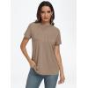 imageAUTOMET Womens Short Sleeve Shirts Business Casual Tops Summer Trendy Tshirts Dressy Tee Fashion Blouses Outfits 2025Khaki