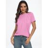 imageAUTOMET Womens Short Sleeve Shirts Business Casual Tops Summer Trendy Tshirts Dressy Tee Fashion Blouses Outfits 2025Pink