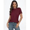 imageAUTOMET Womens Short Sleeve Shirts Business Casual Tops Summer Trendy Tshirts Dressy Tee Fashion Blouses Outfits 2025Winered