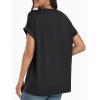 imageAUTOMET Womens Tops Short Sleeve V Neck Shirts with Chest Pockets Loose Casual Basic Tees Summer Clothes Outfits 2025Black