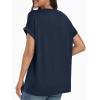 imageAUTOMET Womens Tops Short Sleeve V Neck Shirts with Chest Pockets Loose Casual Basic Tees Summer Clothes Outfits 2025Navy