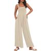 imageAUTOMET Womens Beach Vacation Outfits Jumpsuits Overalls Wide Leg Casual Summer Spring Outfits Rompers Trendy JumpersApricot