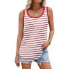 imageAUTOMET Womens Loose Fit Casual Flowy Tank Tops Square Neck Trendy Sleeveless Summer Tops Clothes Outfits 2025Striped Red