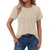imageAUTOMET Womens Short Sleeve Shirts Business Casual Tops Summer Trendy Tshirts Dressy Tee Fashion Blouses Outfits 2025Apricot