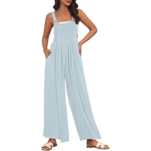 imageAUTOMET Womens Beach Vacation Outfits Jumpsuits Overalls Wide Leg Casual Summer Spring Outfits Rompers Trendy JumpersLightblue