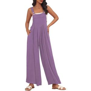 imageAUTOMET Womens Beach Vacation Outfits Jumpsuits Overalls Wide Leg Casual Summer Spring Outfits Rompers Trendy JumpersPurple
