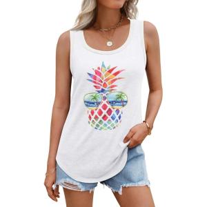 imageAUTOMET Womens Loose Fit Casual Flowy Tank Tops Square Neck Trendy Sleeveless Summer Tops Clothes Outfits 2025Ananaswhite