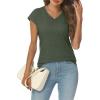 imageAUTOMET Summer Tops for Women T Shirts 2025 Beach Vacation Fashion Spring Dressy Business Casual Outfits Workout Boho ClothesArmygreen