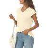imageAUTOMET Summer Tops for Women T Shirts 2025 Beach Vacation Fashion Spring Dressy Business Casual Outfits Workout Boho ClothesCream