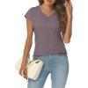 imageAUTOMET Summer Tops for Women T Shirts 2025 Beach Vacation Fashion Spring Dressy Business Casual Outfits Workout Boho ClothesHeathergrey