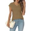 imageAUTOMET Summer Tops for Women T Shirts 2025 Beach Vacation Fashion Spring Dressy Business Casual Outfits Workout Boho ClothesKhaki